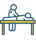 Icon showing a sports competitor receiving a massage