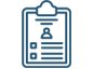 Icon showing a sheet of paper on a clipboard