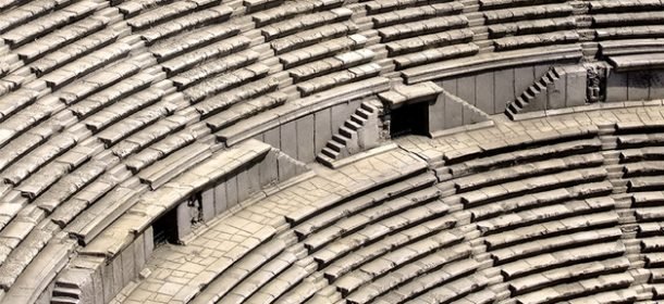 Photo showing the ruins of an ancient sports stadium